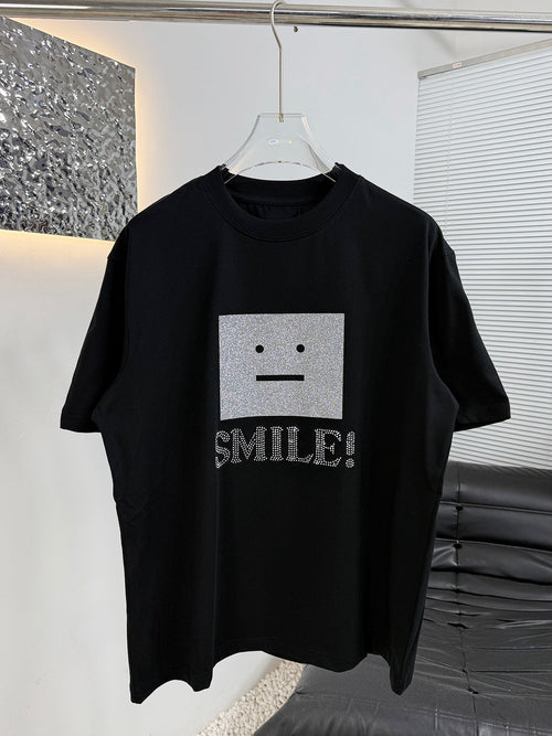 Acne Studios Short‑Sleeve Smile Face Graphic Print T‑Shirt