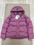 Lululemon Berry Women's Hooded Down Puffer – Iridescent Shell Snap Placket Wide Baffle Ribbed Hem Lululemon Outerwear
