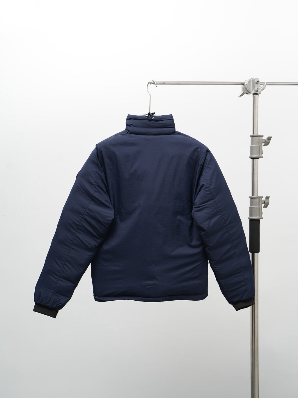 Canada Goose Navy Blue Down Jacket – Black Quilted Interior Black Ribbed Cuffs Arctic Program Badge Canadian Outerwear