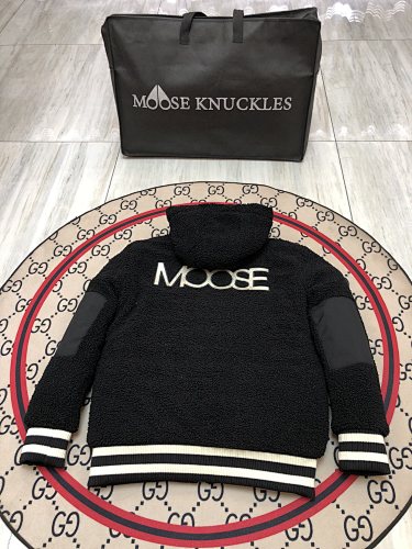 Moose Knuckles Black Teddy Fleece Zip-Up Jacket