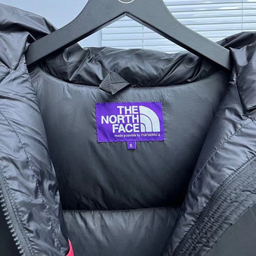 The North Face Purple Label Black GORE-TEX INFINIUM Nuptse Hooded Down Jacket – Nanamica Collab Tonal Logo Pink Hood Lining Baffle Quilting TNF Purple Label Outerwear