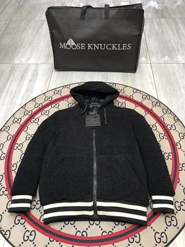Moose Knuckles Black Teddy Fleece Zip-Up Jacket