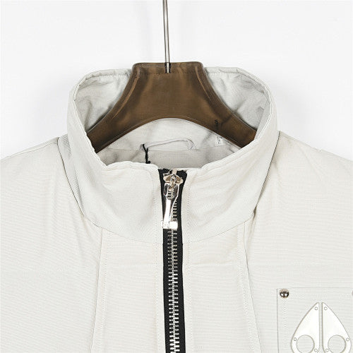 Moose Knuckles Cream Down Vest – Down Filled Insulated Sleeveless Jacket