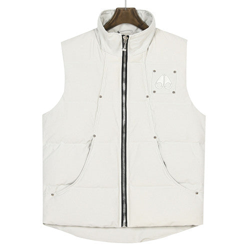 Moose Knuckles Cream Down Vest – Down Filled Insulated Sleeveless Jacket