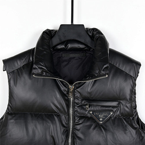 Prada Black Down Vest – Re-Nylon Insulated Sleeveless Jacket