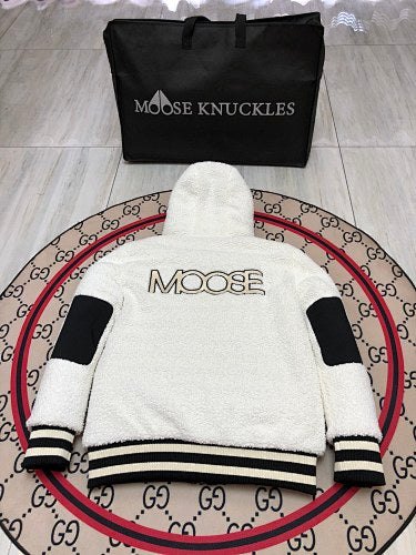 Moose Knuckles Black Sherpa-Hood Down Puffer Jacket