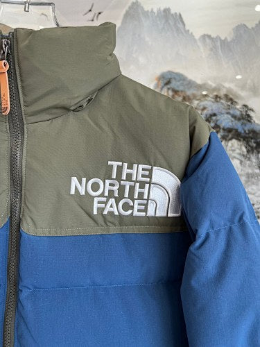 The North Face Olive & Navy 700-Fill Nuptse Down Puffer Jacket