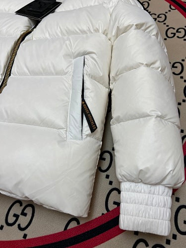 Moncler White Lightweight Down Puffer Jacket