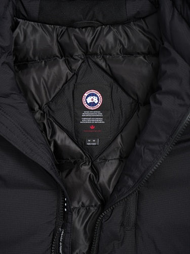 Canada Goose Black Hooded Down Vest – Channel Quilted Stand Collar Chest Pocket Arctic Program Badge Canadian Outerwear