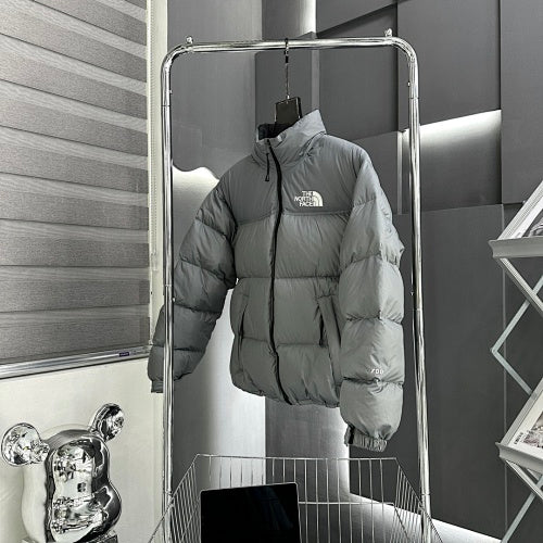 The North Face Light Grey 700-Fill Nuptse Oversized Down Puffer Jacket