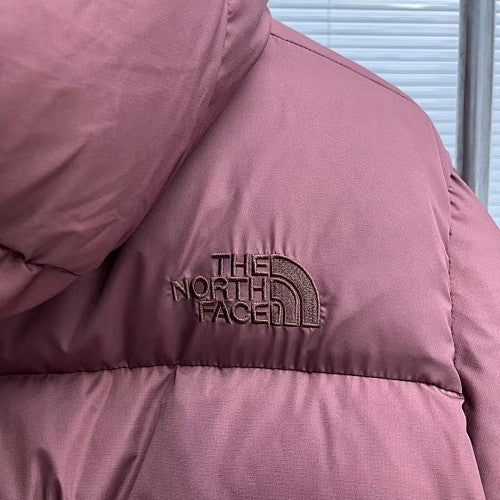 The North Face Purple Label Dusty Rose GORE-TEX INFINIUM Nuptse Hooded Down Jacket – Nanamica Collab Baffle Quilting Tonal Logo Hip Zip Pockets TNF Purple Label Outerwear