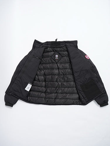 Canada Goose Black Hooded Down Vest – Channel Quilted Stand Collar Chest Pocket Arctic Program Badge Canadian Outerwear