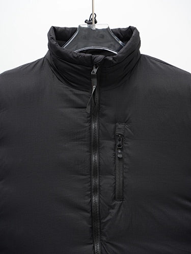Canada Goose Black Hooded Down Vest – Channel Quilted Stand Collar Chest Pocket Arctic Program Badge Canadian Outerwear