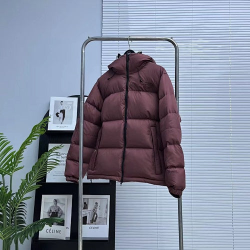 The North Face Purple Label Dusty Rose GORE-TEX INFINIUM Nuptse Hooded Down Jacket – Nanamica Collab Baffle Quilting Tonal Logo Hip Zip Pockets TNF Purple Label Outerwear