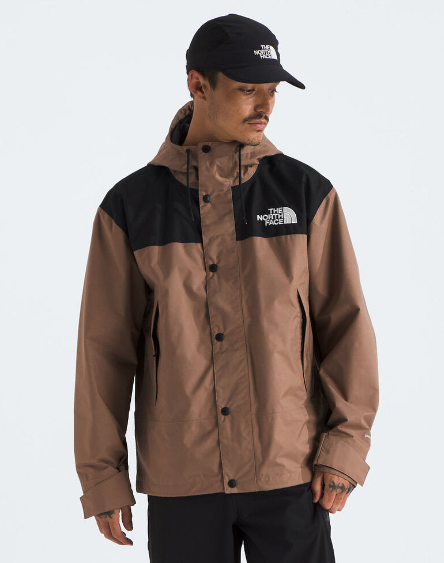 The North Face Khaki Mountain Shell Jacket – Waterproof Two-Tone Hooded Outerwear