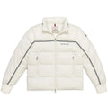 Moncler Off-White Striped Down Puffer Jacket