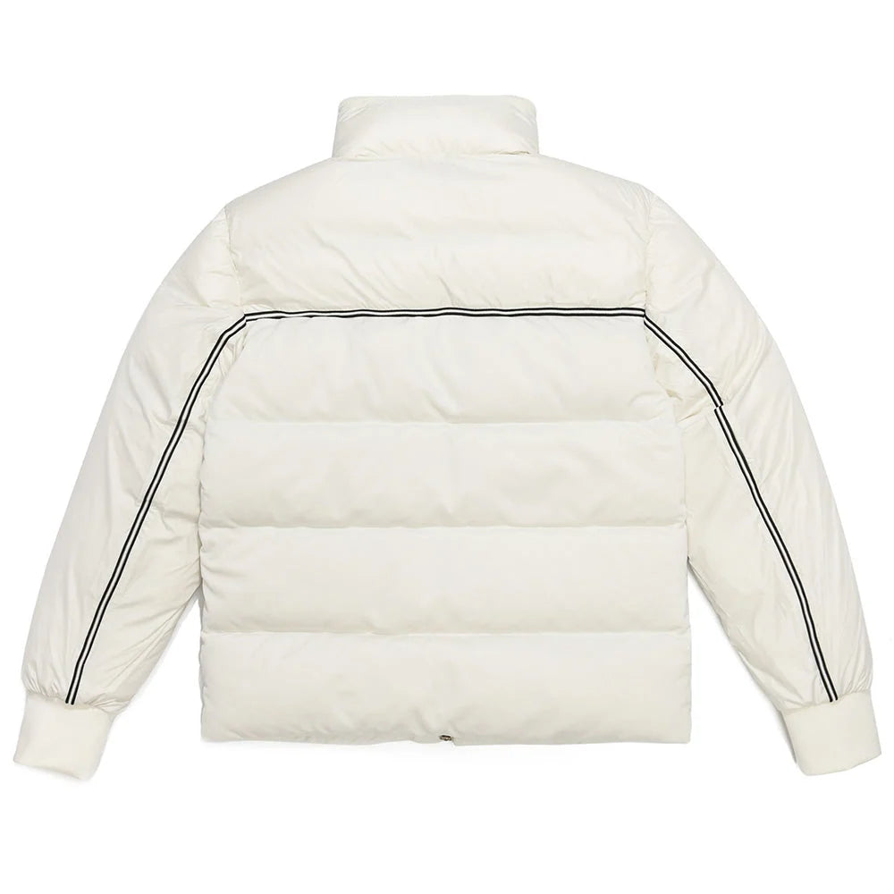 Moncler Off-White Striped Down Puffer Jacket
