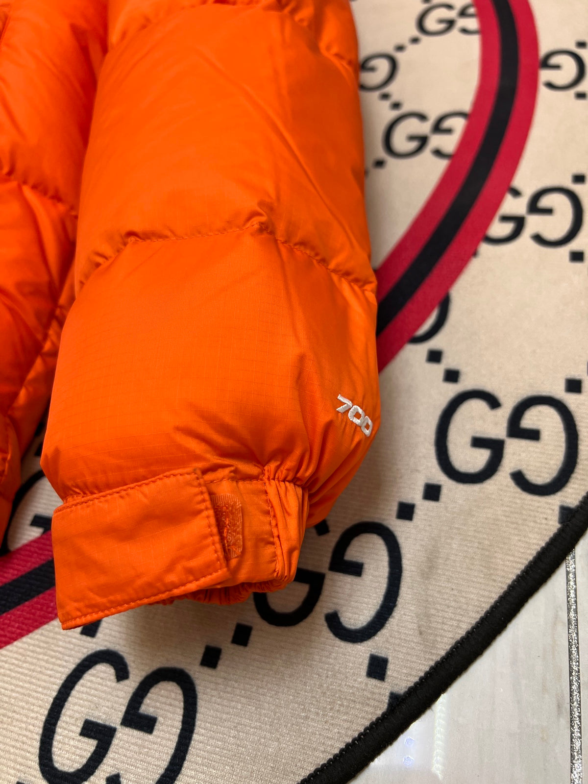 The North Face Orange & Black 700-Fill Nuptse Down Puffer Jacket
