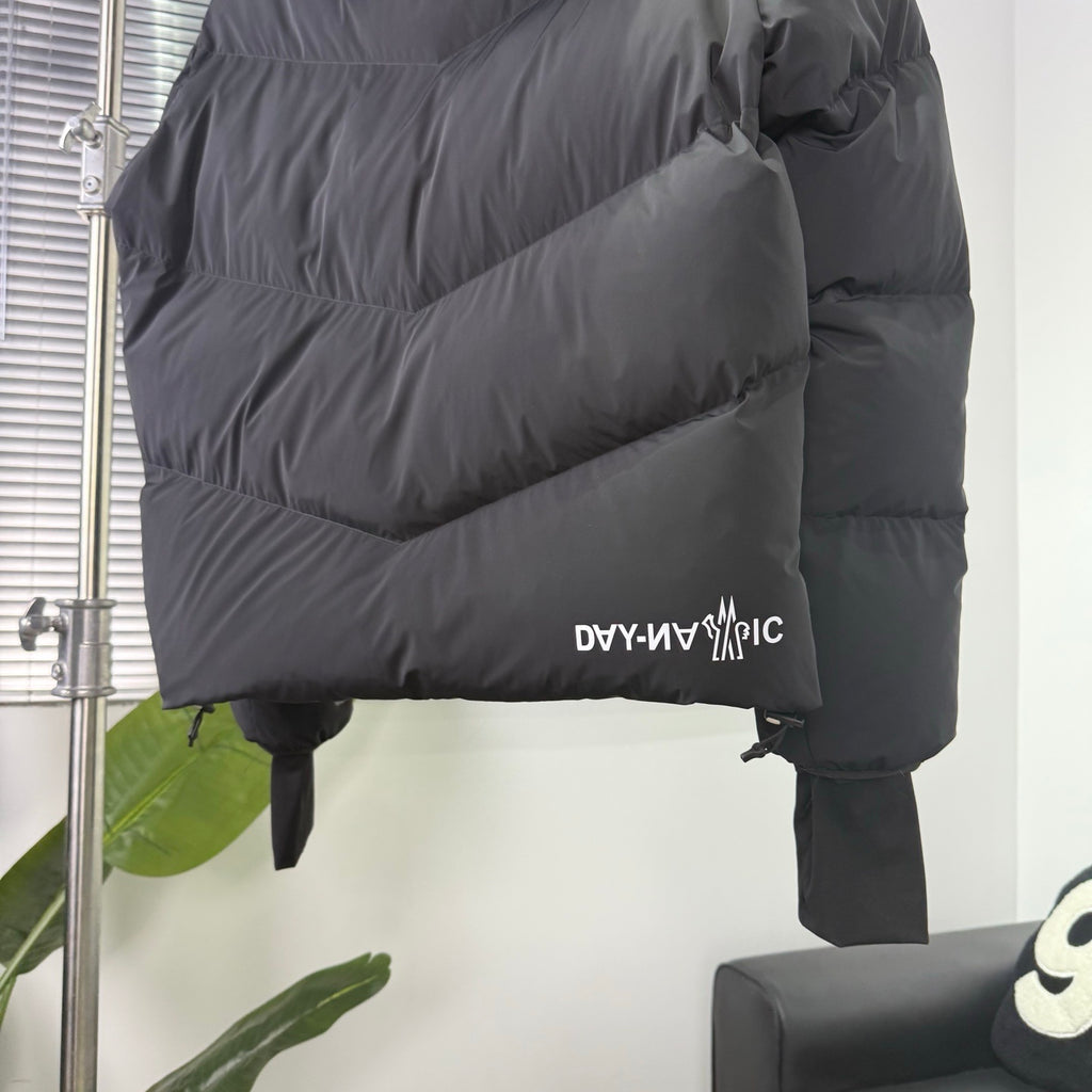 Moncler Graphic-Detail Black Hooded Puffer Jacket