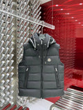 Moncler Charcoal Hooded Down Vest – Premium Insulated Sleeveless Jacket
