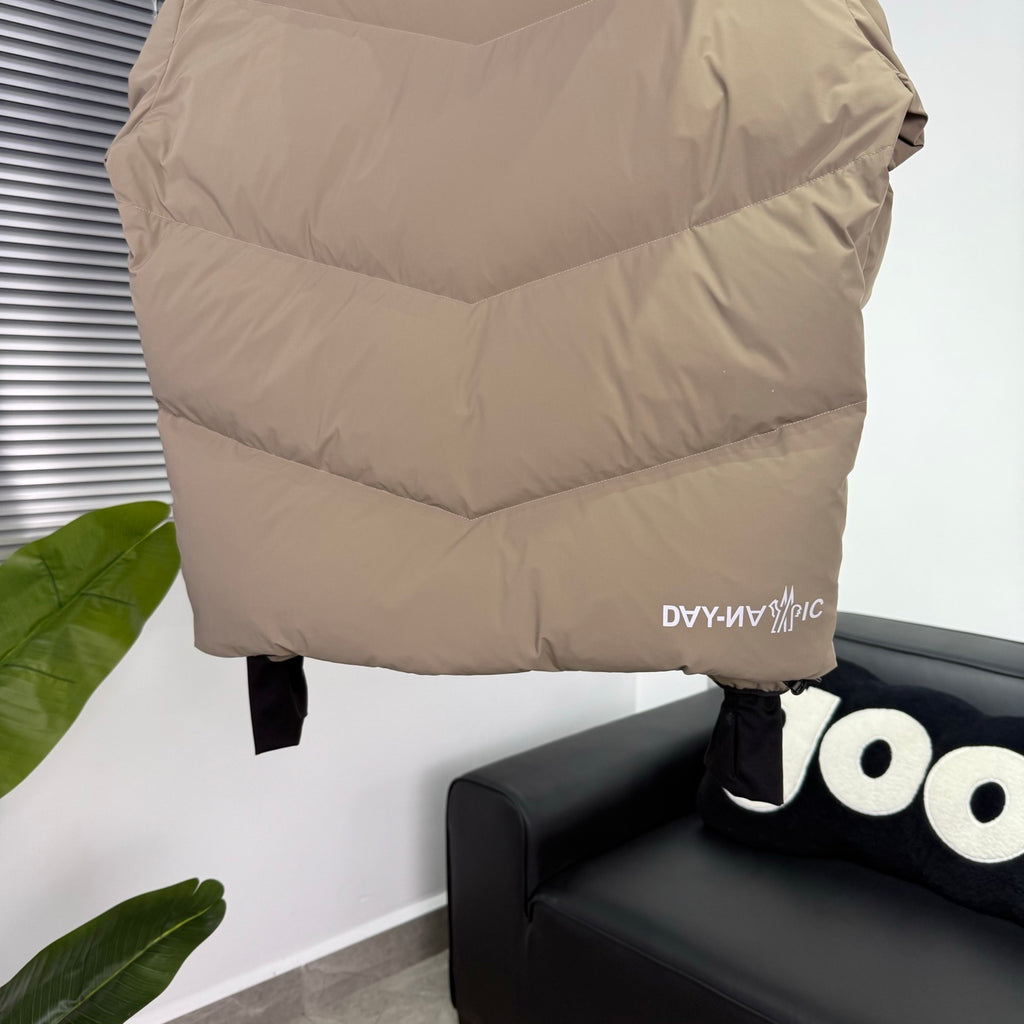 Moncler Khaki Hooded Down Puffer Jacket