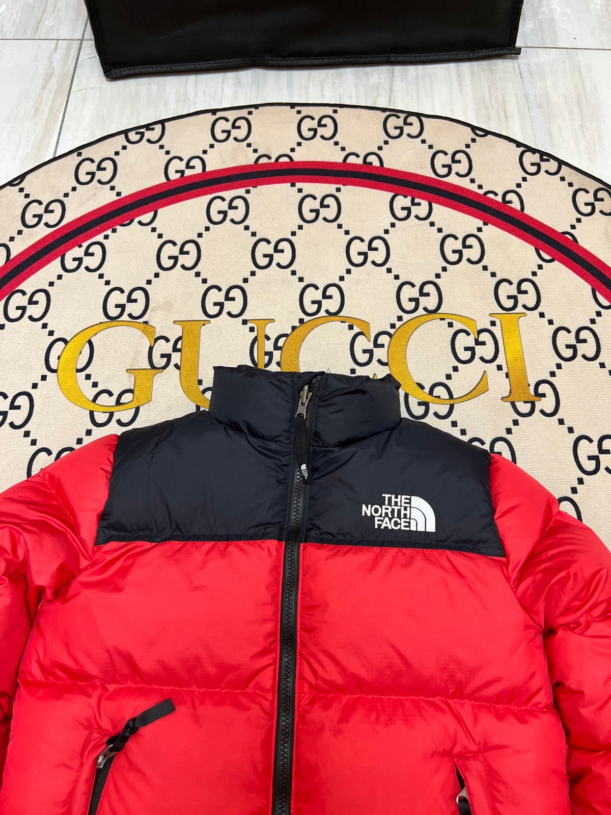 The North Face Red & Black 700-Fill Nuptse Down Puffer Jacket