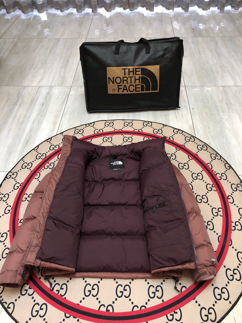 The North Face Dusty Rose 700-Fill Nuptse Down Puffer Jacket