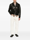 SERGIO MORETTI FIRENZE grainy-leather jacket