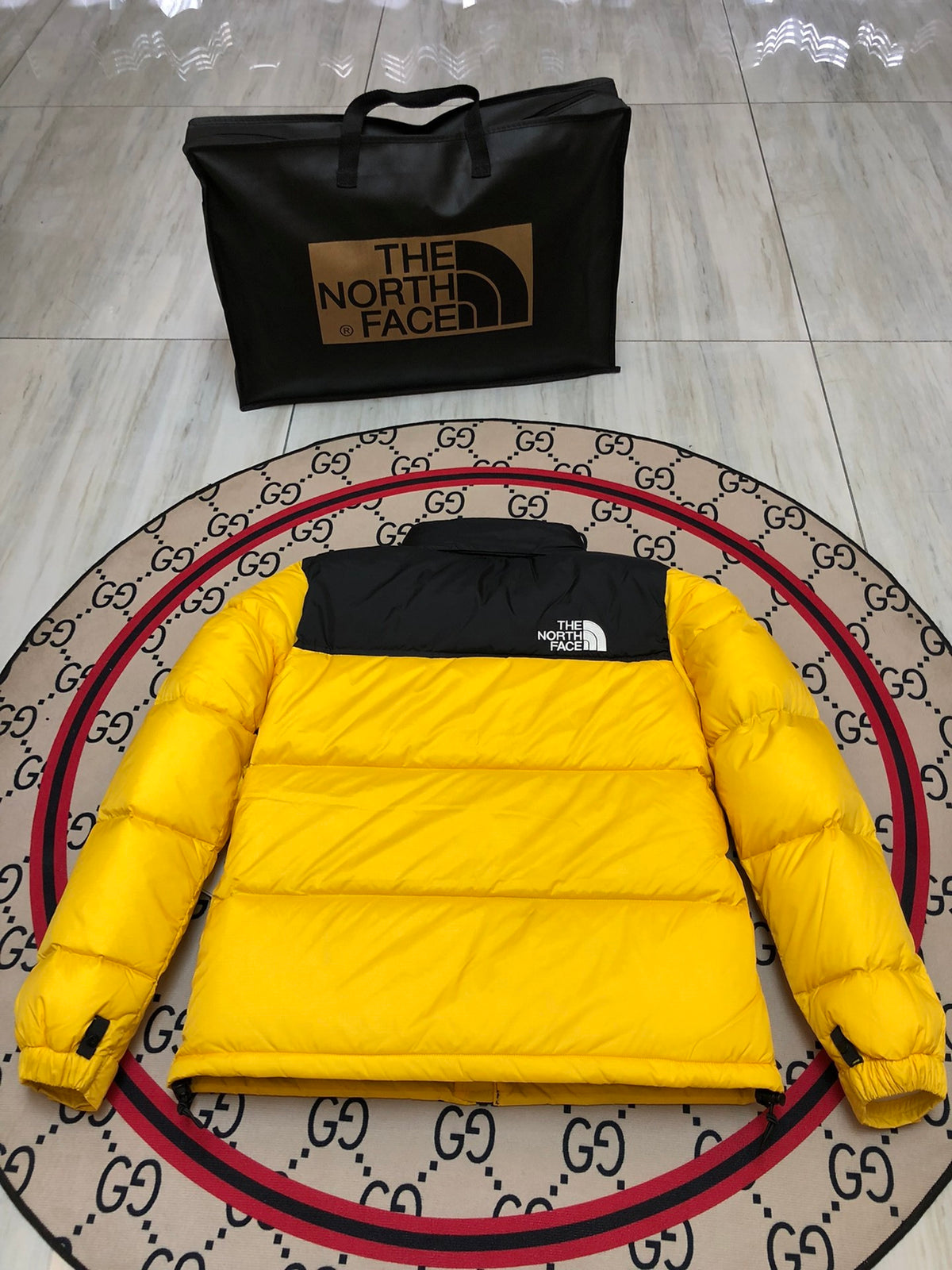 The North Face Yellow 700-Fill Nuptse Down Puffer Jacket