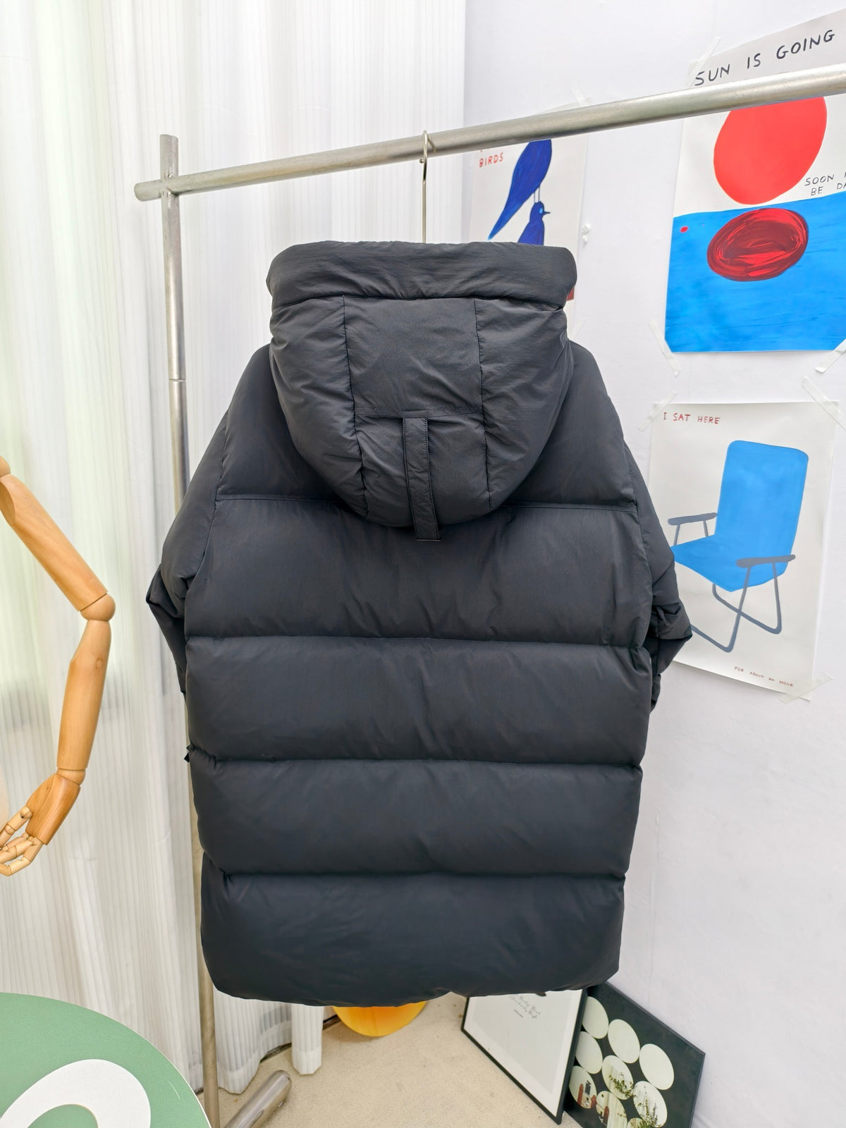 Canada Goose Black Mid-Length Hooded Puffer – Grid Quilted Padded Hood Arctic Program Badge Canadian Outerwear