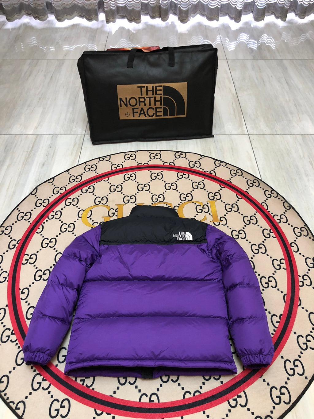 The North Face Purple & Black 700-Fill Nuptse Down Puffer Jacket
