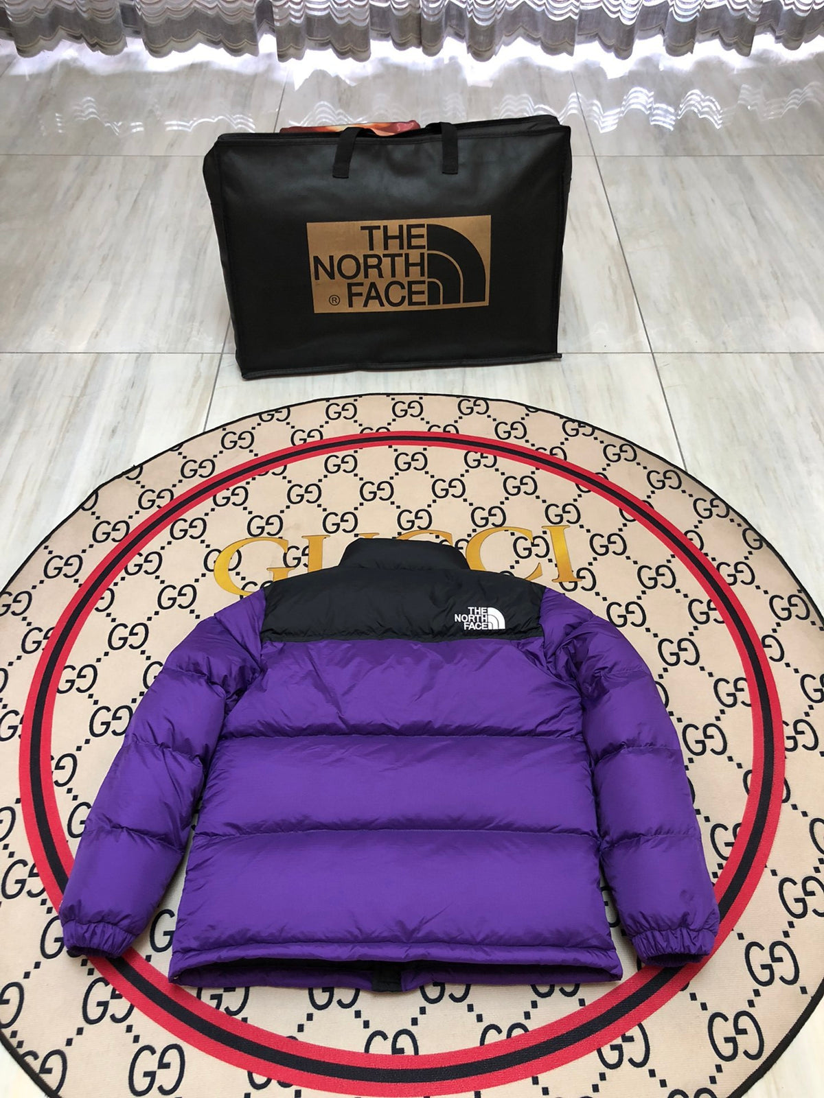 The North Face Purple & Black 700-Fill Nuptse Down Puffer Jacket