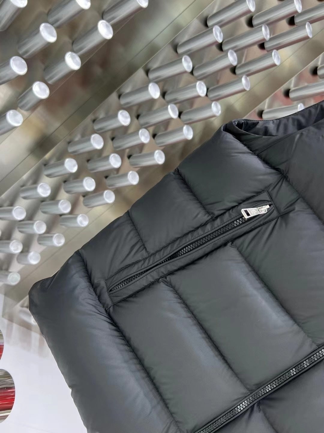 Moncler Charcoal Hooded Down Vest – Premium Insulated Sleeveless Jacket