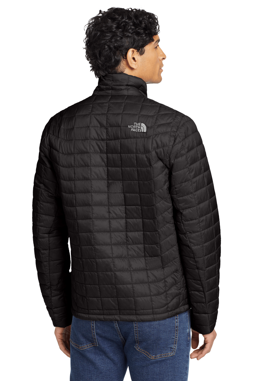 The North Face Black ThermoBall Eco Jacket – Micro Box Quilt Slim Fit Stand Collar Packable Synthetic Insulation TNF Logo The North Face Outerwear