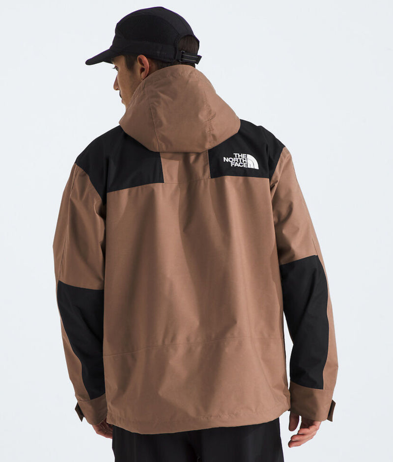 The North Face Khaki Mountain Shell Jacket – Waterproof Two-Tone Hooded Outerwear
