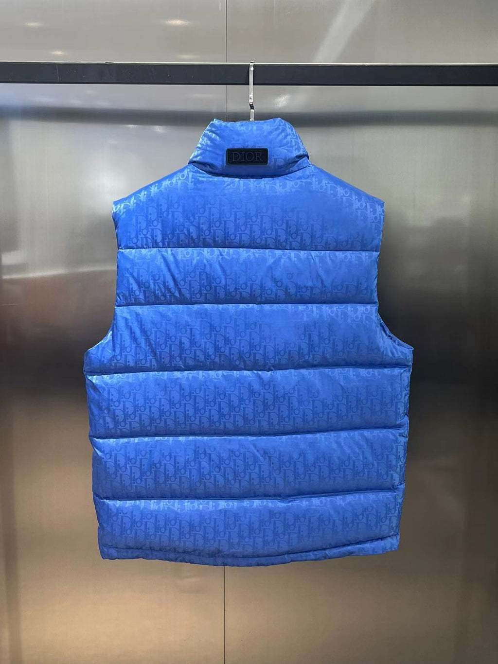 Dior Royal Blue Down Vest – Oblique Jacquard Insulated Sleeveless Jacket