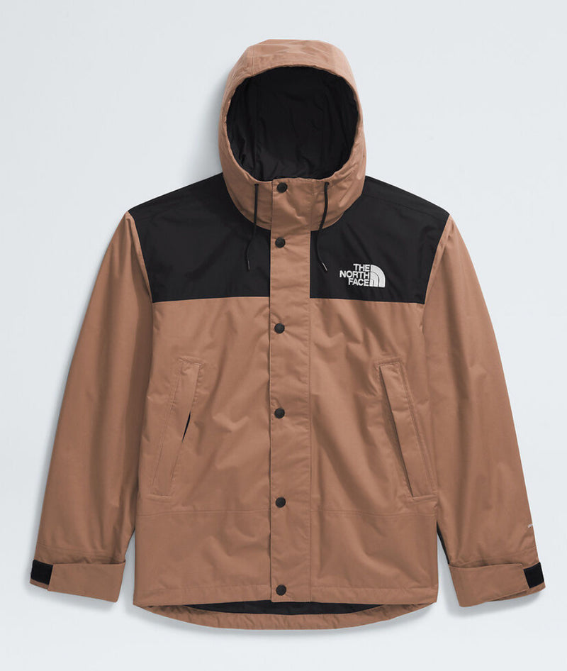 The North Face Khaki Mountain Shell Jacket – Waterproof Two-Tone Hooded Outerwear