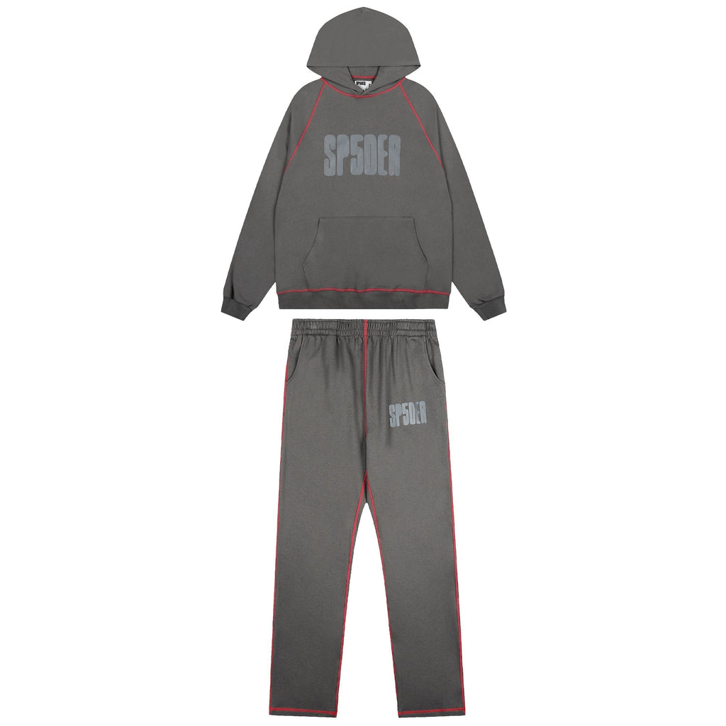 Sp5der Charcoal Gray Hoodie & Sweatpants Matching Set