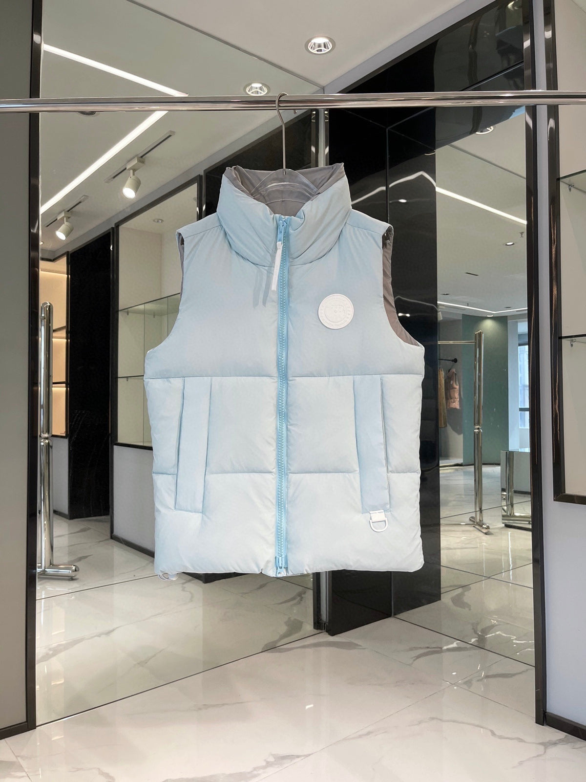Moncler Sky Blue Down Vest – Premium Insulated Sleeveless Jacket