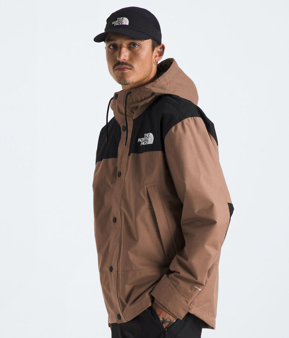 The North Face Khaki Mountain Shell Jacket – Waterproof Two-Tone Hooded Outerwear