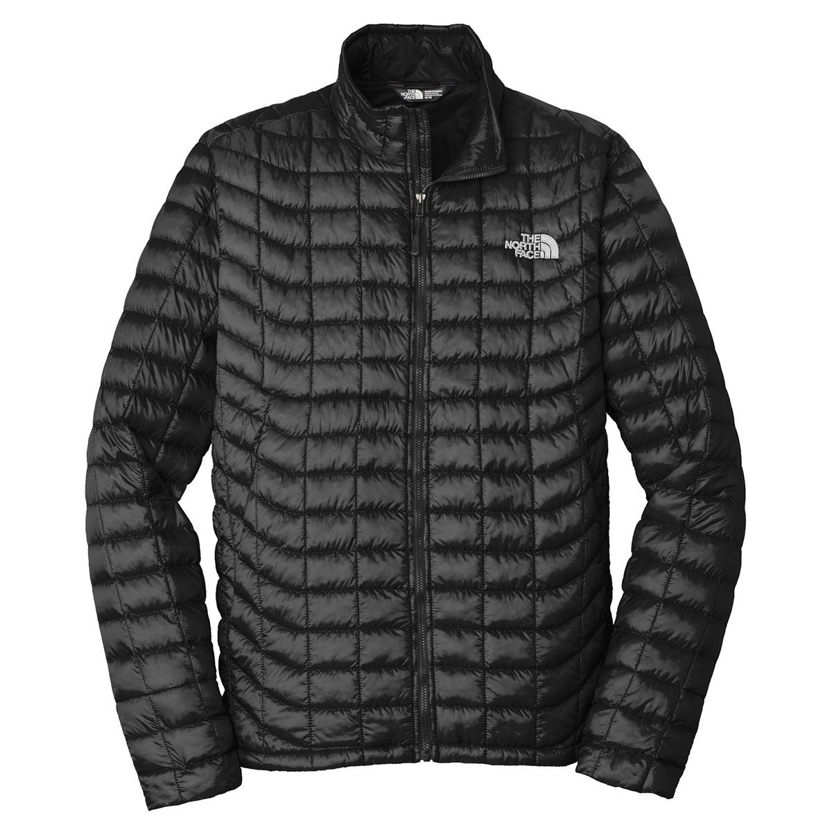 The North Face Black ThermoBall Eco Jacket – Micro Box Quilt Slim Fit Stand Collar Packable Synthetic Insulation TNF Logo The North Face Outerwear