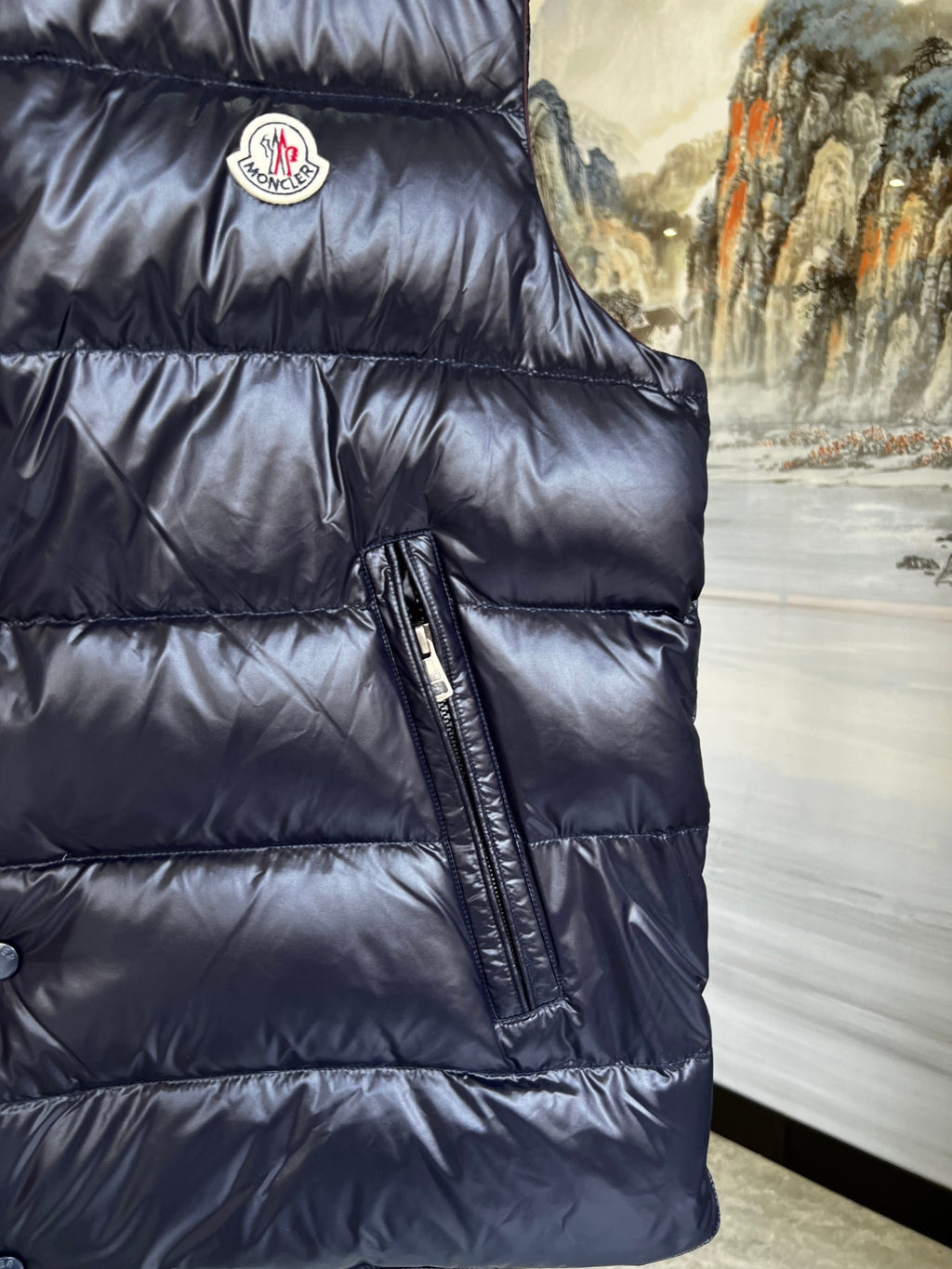 Moncler Navy Blue Down Vest