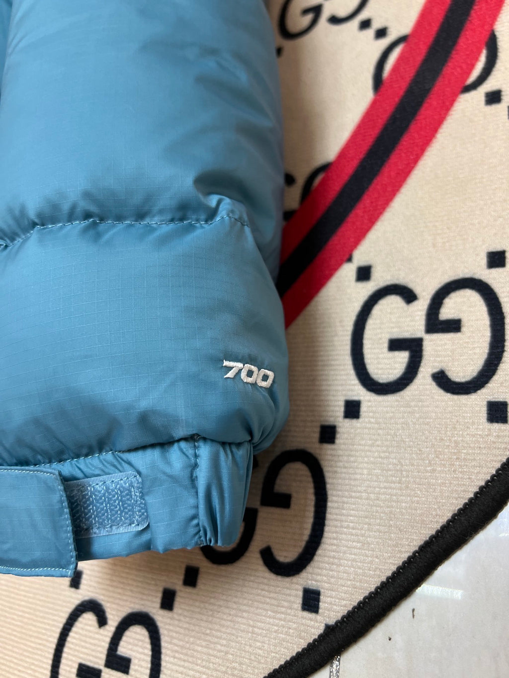 The North Face Teal Blue 700-Fill Nuptse Down Puffer Jacket