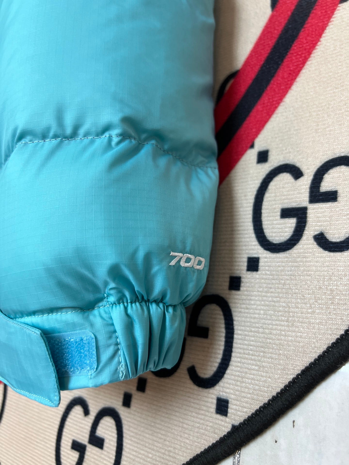 The North Face Teal Blue 700-Fill Nuptse Down Puffer Jacket