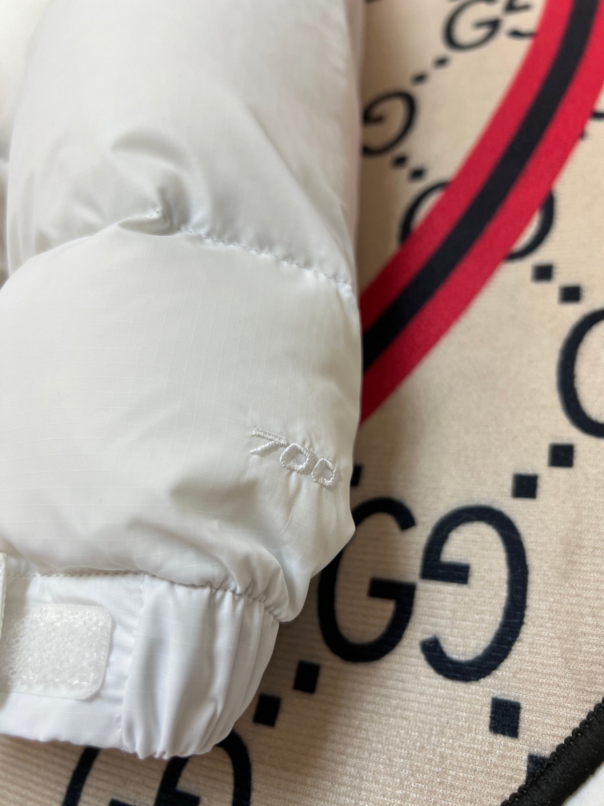 The North Face White 700-Fill Nuptse Down Puffer Jacket