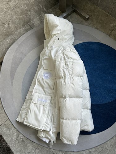 Canada Goose Off-White Hooded Puffer Jacket