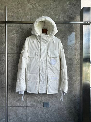 Canada Goose Off-White Hooded Puffer Jacket
