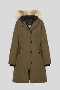 Canada Goose Military Green Rossclair Parka – Coyote Fur Hood Fitted Silhouette Canadian Outerwear