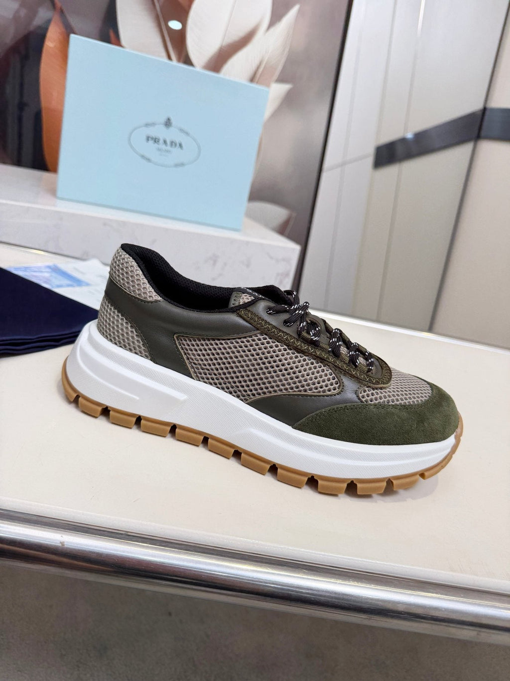 Prada Mesh Panel Sneakers